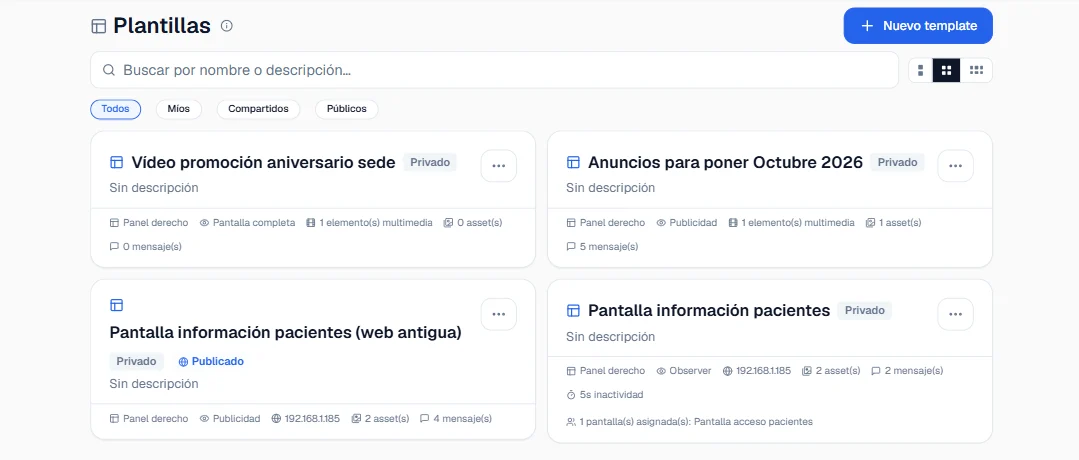 Plantillas de contenido de Plyb TV